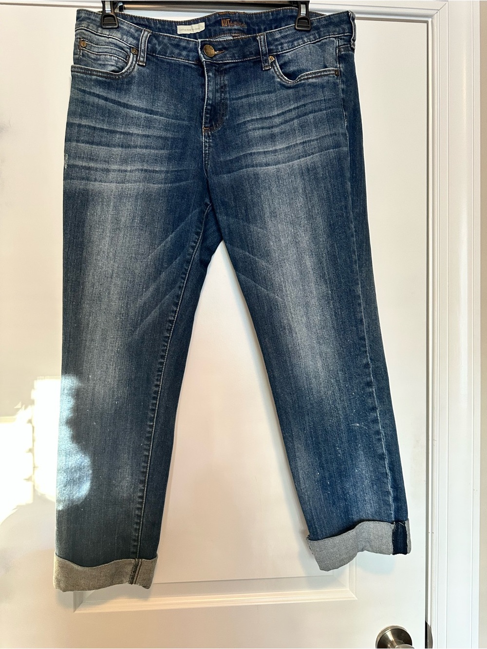 Kut from the Kloth “Catherine” Boyfriend Jeans in Mid Blue Wash - Picture 1 of 4